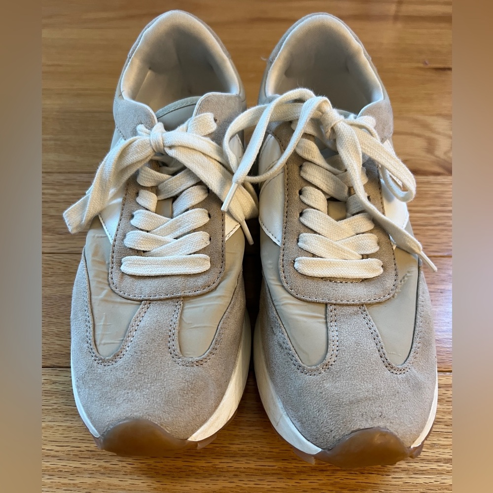 Steve Madden Escape Sneakers Womens 8.5 Beige Neutral Casual Lace Up